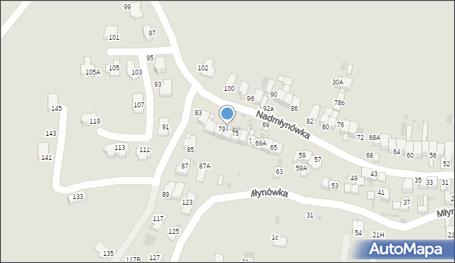 Nowy Targ, Nadmłynówka, 77, mapa Nowego Targu