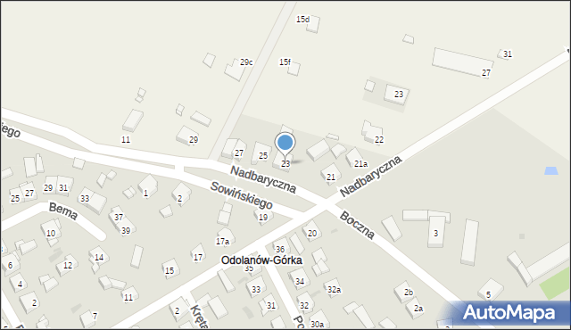 Odolanów, Nadbaryczna, 23, mapa Odolanów