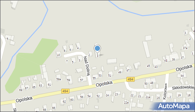 Olesno, Nad Doliną, 1, mapa Olesno