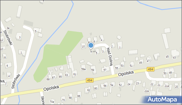 Olesno, Nad Doliną, 7, mapa Olesno