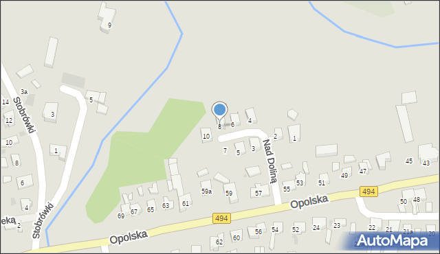 Olesno, Nad Doliną, 8, mapa Olesno