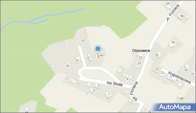 Olszowice, Na Skałę, 8, mapa Olszowice