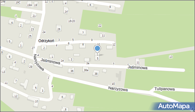 Olsztyn, Narcyzowa, 32, mapa Olsztyna