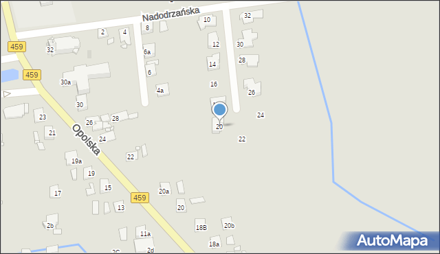 Opole, Nadodrzańska, 20, mapa Opola