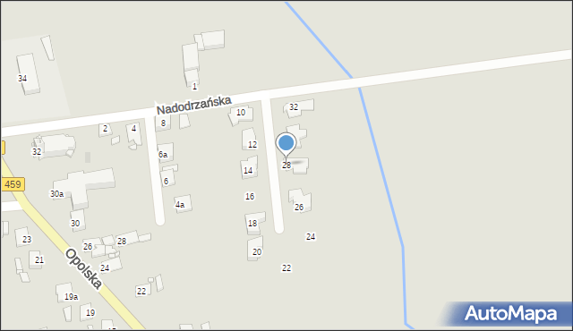 Opole, Nadodrzańska, 28, mapa Opola