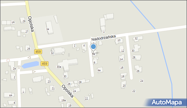 Opole, Nadodrzańska, 6a, mapa Opola