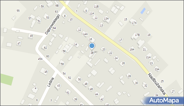 Orchówek, Nadbużańska, 18, mapa Orchówek