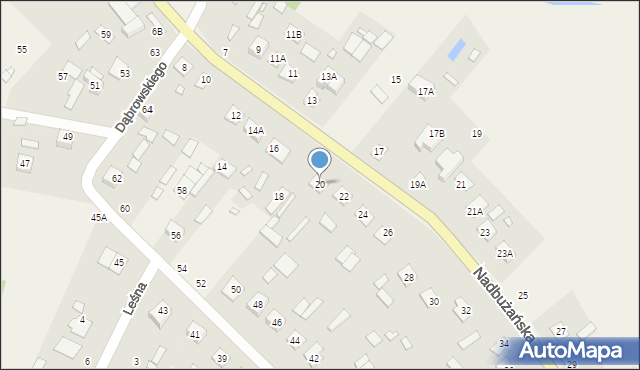 Orchówek, Nadbużańska, 20, mapa Orchówek