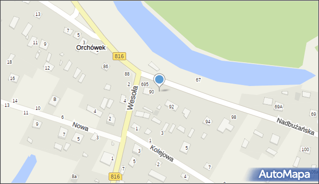 Orchówek, Nadbużańska, 90A, mapa Orchówek