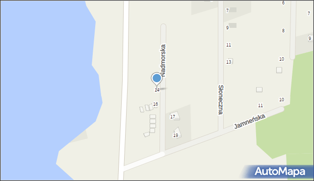 Osieki, Nadmorska, 14, mapa Osieki