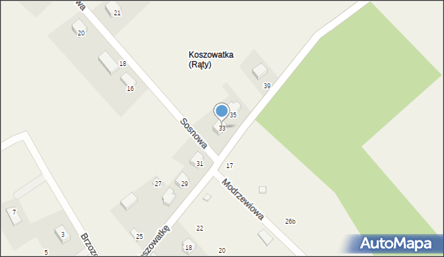 Ostrzyce, Na Koszowatkę, 33, mapa Ostrzyce