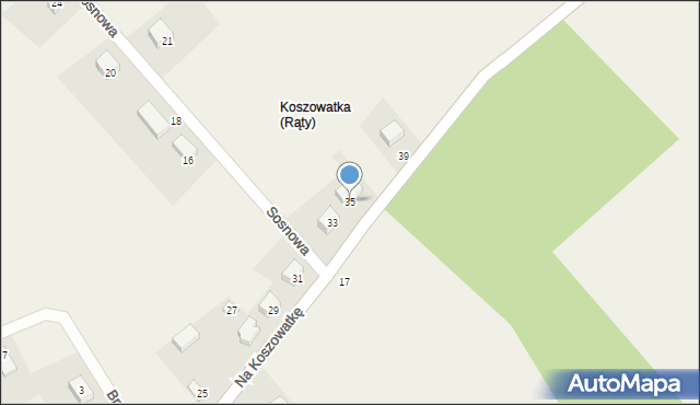 Ostrzyce, Na Koszowatkę, 35, mapa Ostrzyce