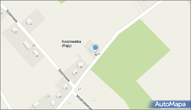 Ostrzyce, Na Koszowatkę, 39, mapa Ostrzyce