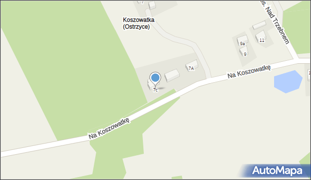 Ostrzyce, Na Koszowatkę, 7c, mapa Ostrzyce