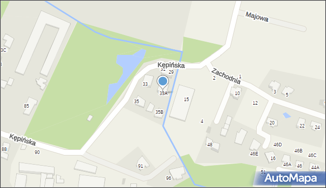 Otrębusy, Na Skraju, 33A, mapa Otrębusy