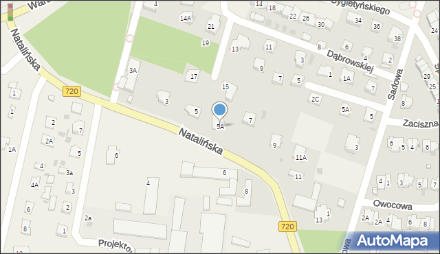 Otrębusy, Natalińska, 5A, mapa Otrębusy