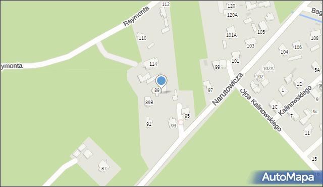 Otwock, Narutowicza Gabriela, 89A, mapa Otwock