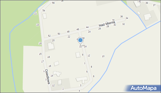 Ozorowice, Nad Mienią, 11, mapa Ozorowice