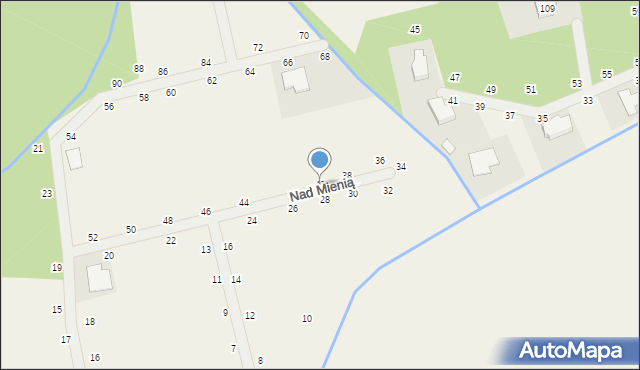 Ozorowice, Nad Mienią, 40, mapa Ozorowice