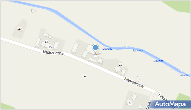 Panoszów, Nadrzeczna, 17, mapa Panoszów