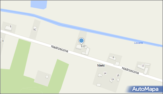 Panoszów, Nadrzeczna, 7, mapa Panoszów