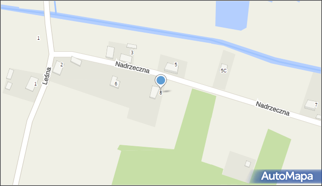 Panoszów, Nadrzeczna, 8, mapa Panoszów