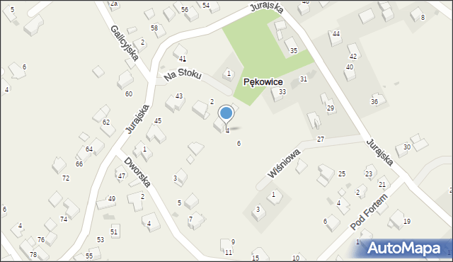 Pękowice, Na Stoku, 4, mapa Pękowice