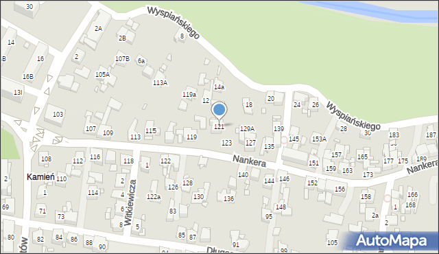 Piekary Śląskie, Nankera, bp., 121, mapa Piekary Śląskie