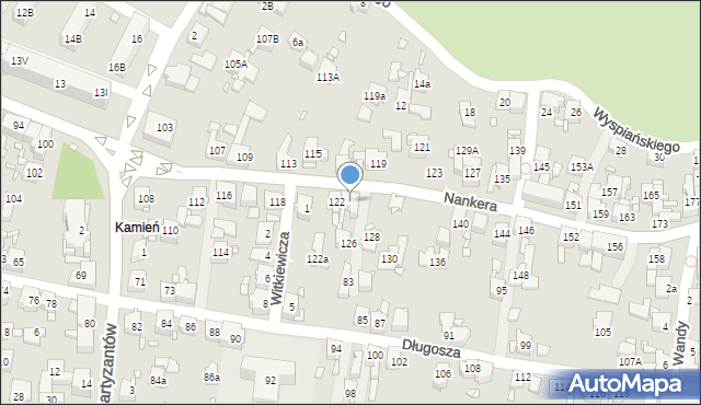 Piekary Śląskie, Nankera, bp., 124, mapa Piekary Śląskie