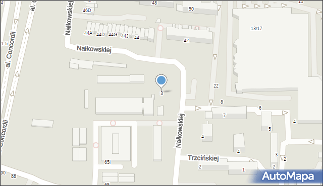 Piotrków Trybunalski, Nałkowskiej Zofii, 3, mapa Piotrków Trybunalski