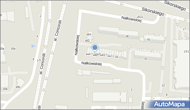 Piotrków Trybunalski, Nałkowskiej Zofii, 44D, mapa Piotrków Trybunalski