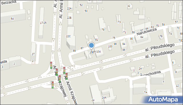 Piotrków Trybunalski, Narutowicza Gabriela, 106, mapa Piotrków Trybunalski