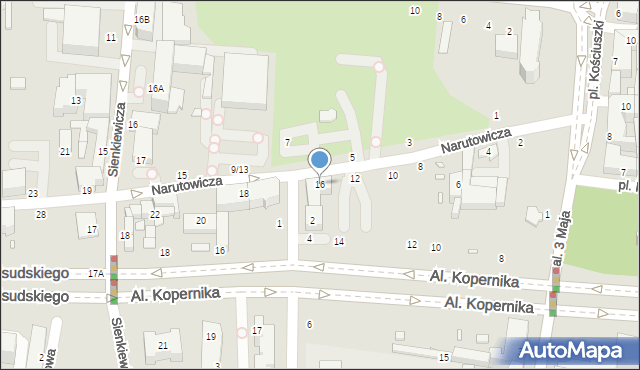 Piotrków Trybunalski, Narutowicza Gabriela, 16, mapa Piotrków Trybunalski