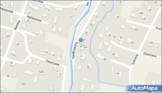 Pisarzowice, Nadbrzeżna, 14, mapa Pisarzowice