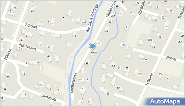 Pisarzowice, Nadbrzeżna, 20, mapa Pisarzowice