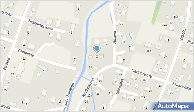 Pisarzowice, Nadbrzeżna, 21, mapa Pisarzowice