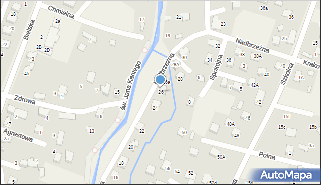 Pisarzowice, Nadbrzeżna, 26, mapa Pisarzowice