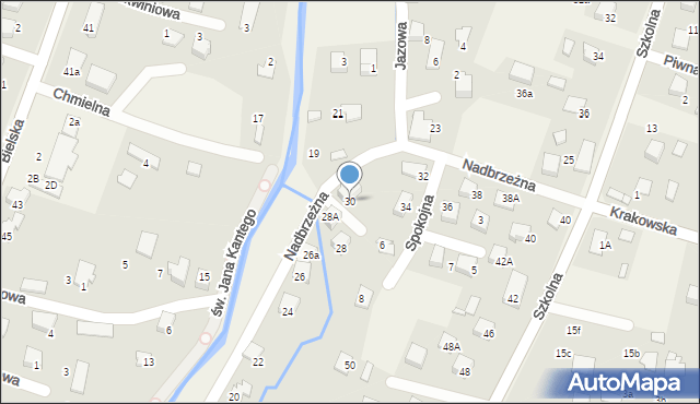 Pisarzowice, Nadbrzeżna, 30, mapa Pisarzowice