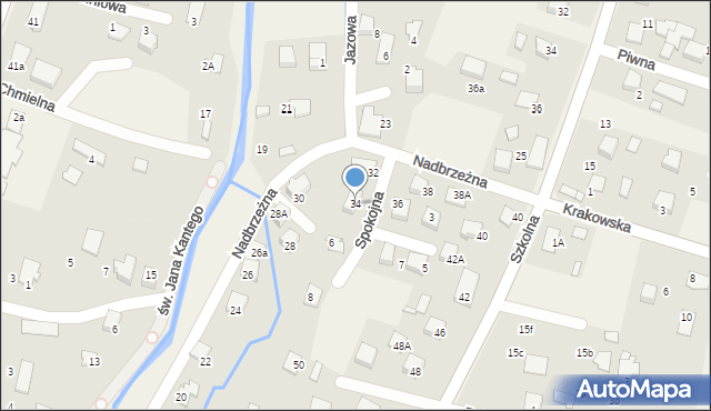 Pisarzowice, Nadbrzeżna, 34, mapa Pisarzowice