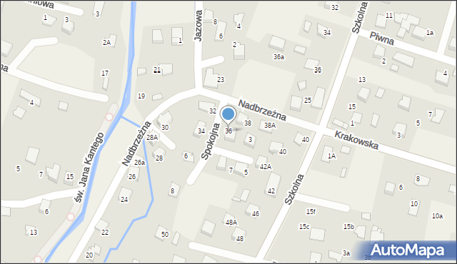 Pisarzowice, Nadbrzeżna, 36, mapa Pisarzowice