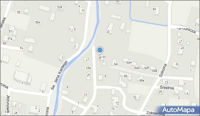 Pisarzowice, Nadbrzeżna, 8, mapa Pisarzowice