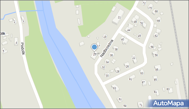 Piwniczna-Zdrój, Nadbrzeżna, 15, mapa Piwniczna-Zdrój