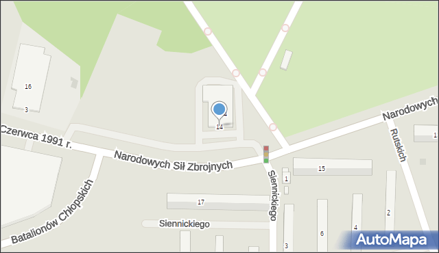 Płock, Narodowych Sił Zbrojnych, 14, mapa Płock