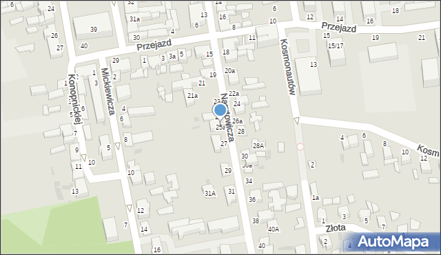 Poddębice, Narutowicza Gabriela, 25a, mapa Poddębice