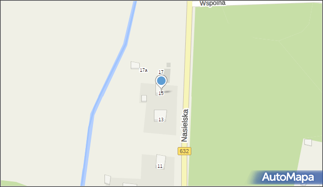 Poddębie, Nasielska, 15, mapa Poddębie