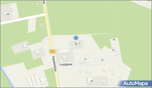 Poddębie, Nasielska, 8a, mapa Poddębie