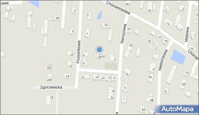 Polkowice, Narcyzowa, 2A, mapa Polkowice