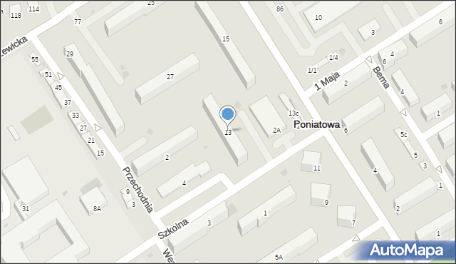 Poniatowa, Nałęczowska, 13, mapa Poniatowa