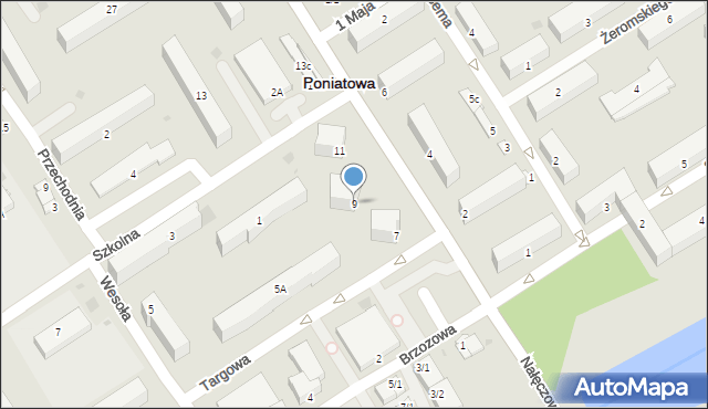 Poniatowa, Nałęczowska, 9, mapa Poniatowa
