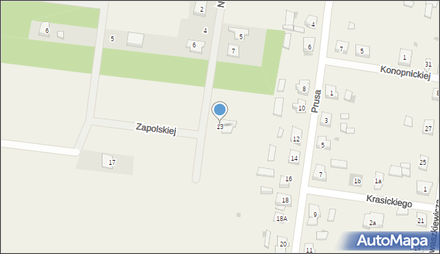 Posada, Nałkowskiej Zofii, 13, mapa Posada